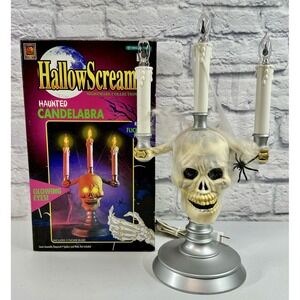 Vintage 1994 Trendmasters Hallowscream Haunted Candelabra TESTED Halloween Skull